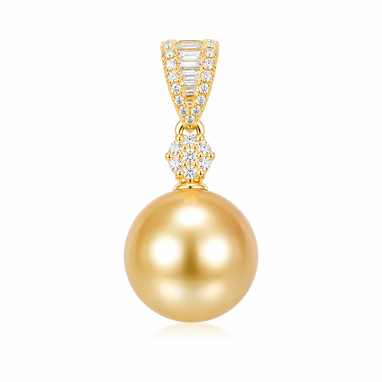 Golden pearl pendant